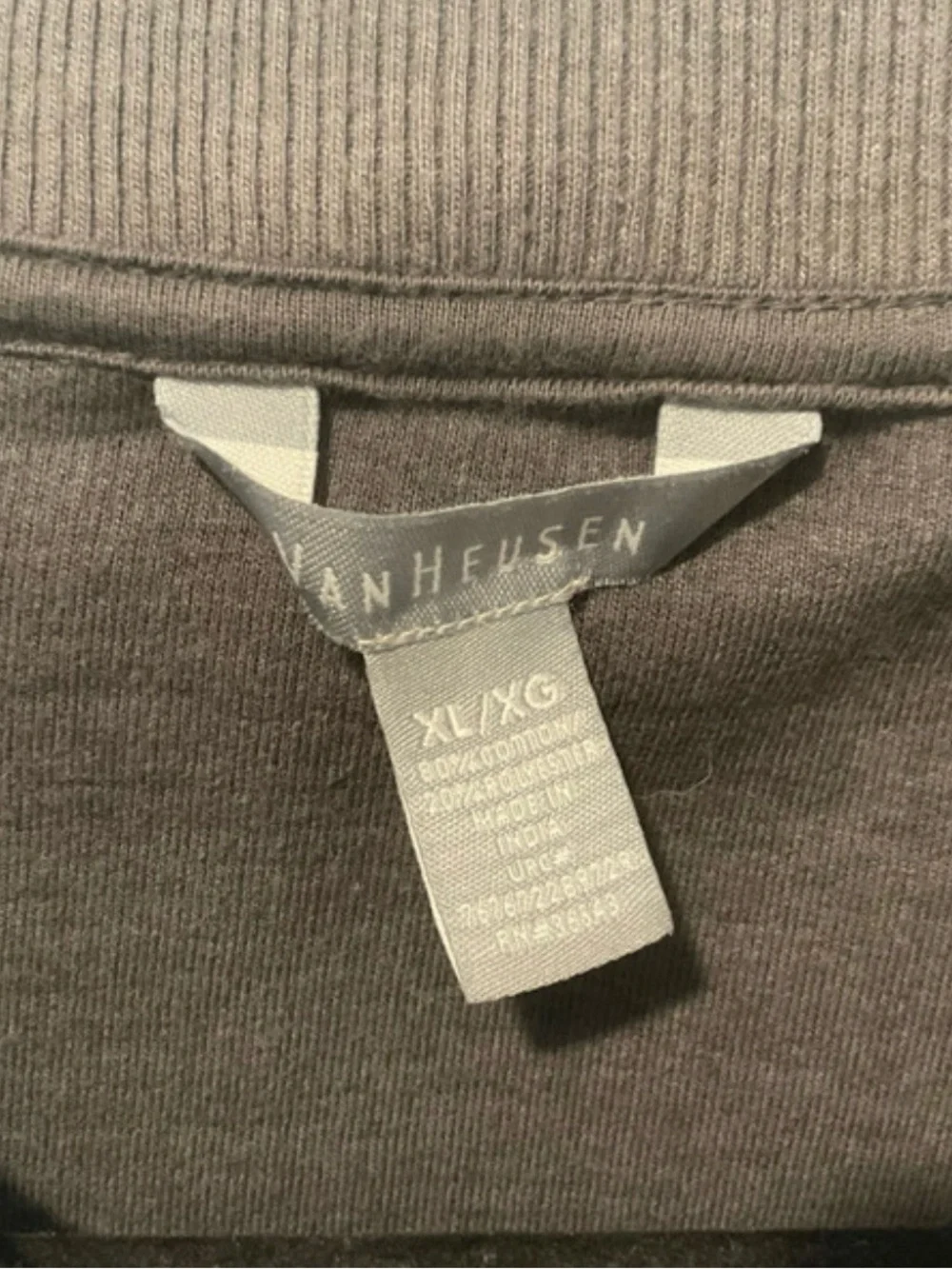Van Heusen Quarter-Zip Pullover Sweater - Charcoal Gray - XL